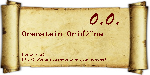 Orenstein Oriána névjegykártya